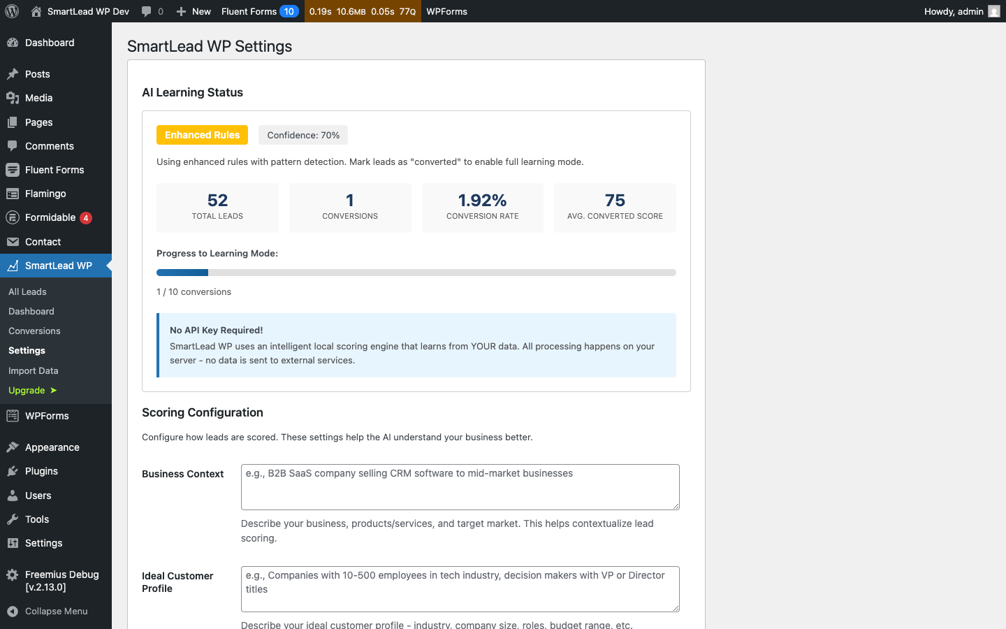 SmartLead WP — Settings